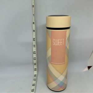 Sweet Tea Infuser Stainless Steel Vacuum Mug Peach pastel Plaid‎